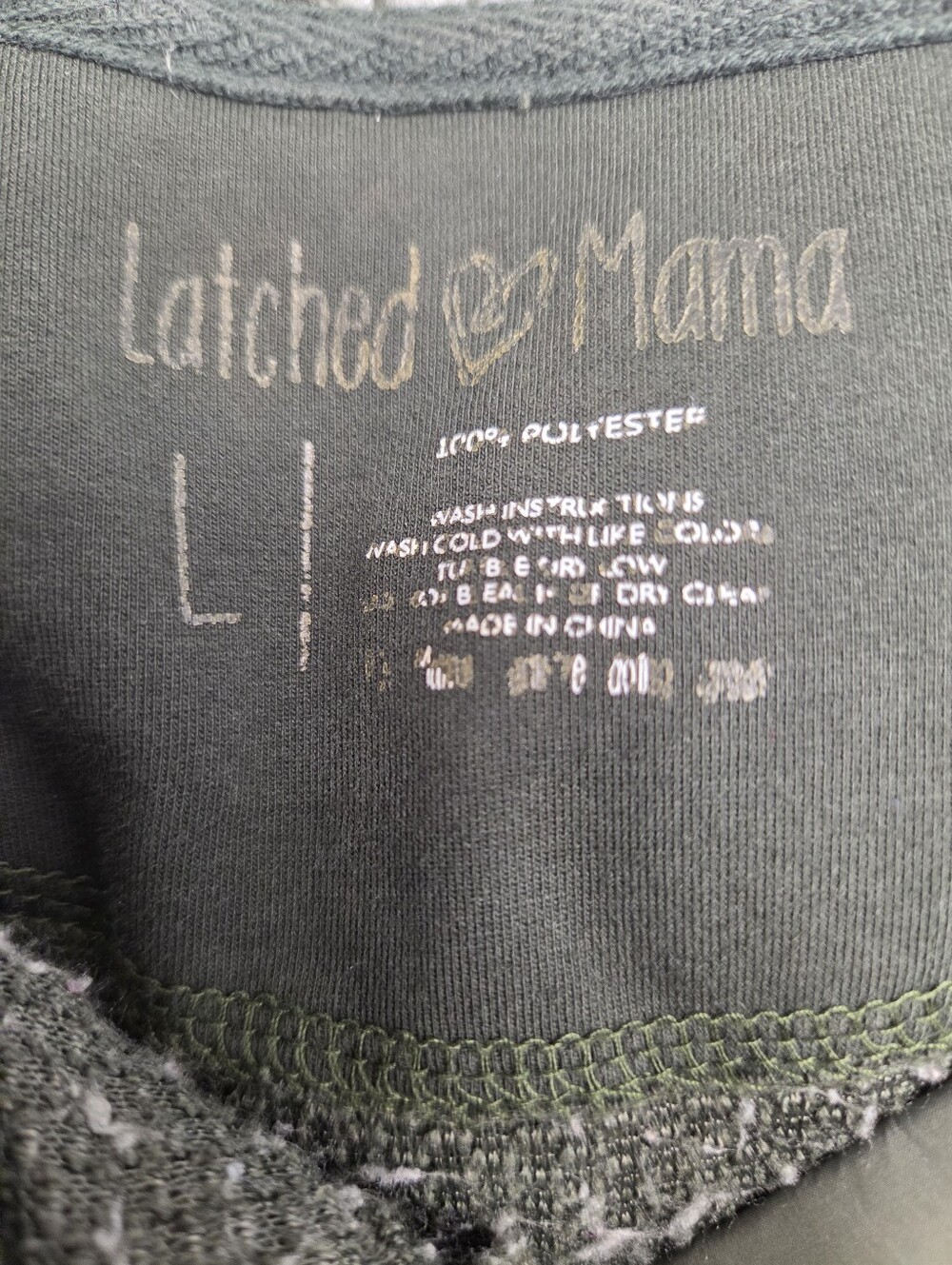 Latched Mama Olive Green & Light Gray Sherpa Pullover Jacket - Picture 6 of 6